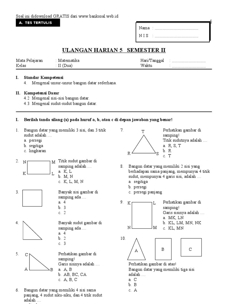 Soal Bangun Ruang Kelas 2 Dalchaebi Soal Bangun Ruang Kelas 2 Dalchaebi