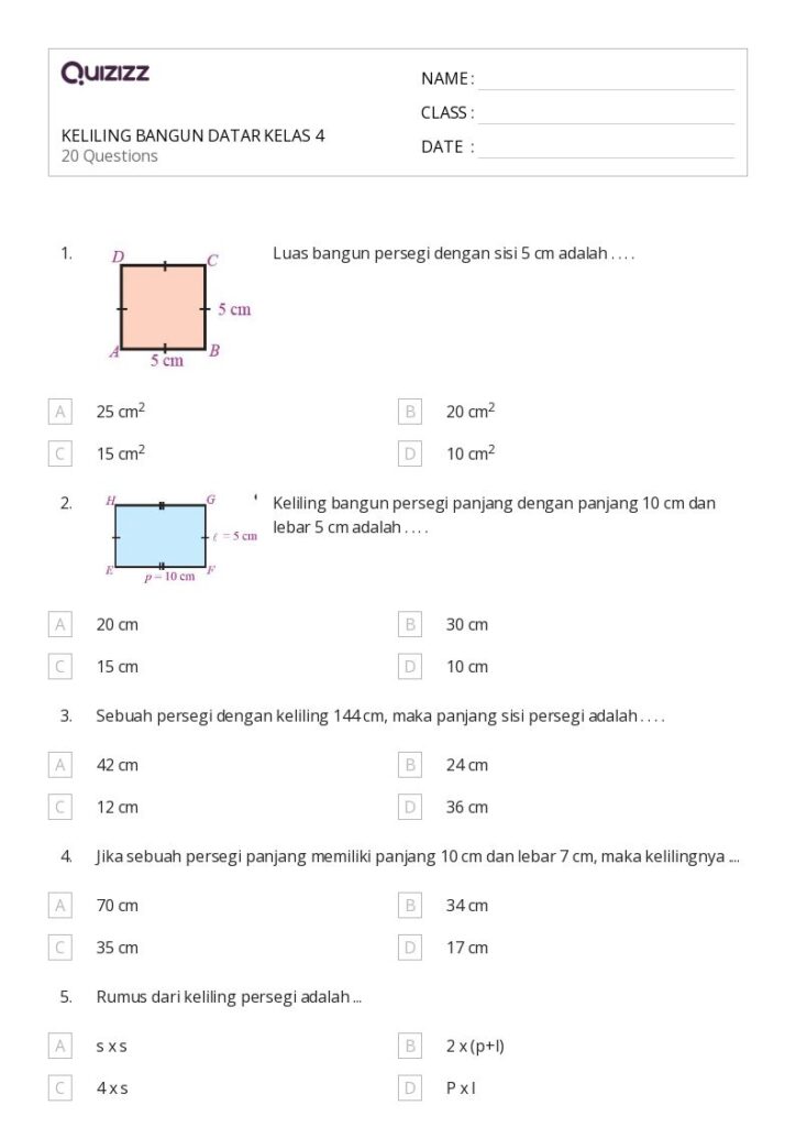 10 Rahasia Lolos Ujian Akhir dengan Contoh Soal Matematika UKK Kelas 4 Bangun Datar PDF 10 Rahasia Lolos Ujian Akhir dengan Contoh Soal Matematika UKK Kelas 4 Bangun Datar PDF