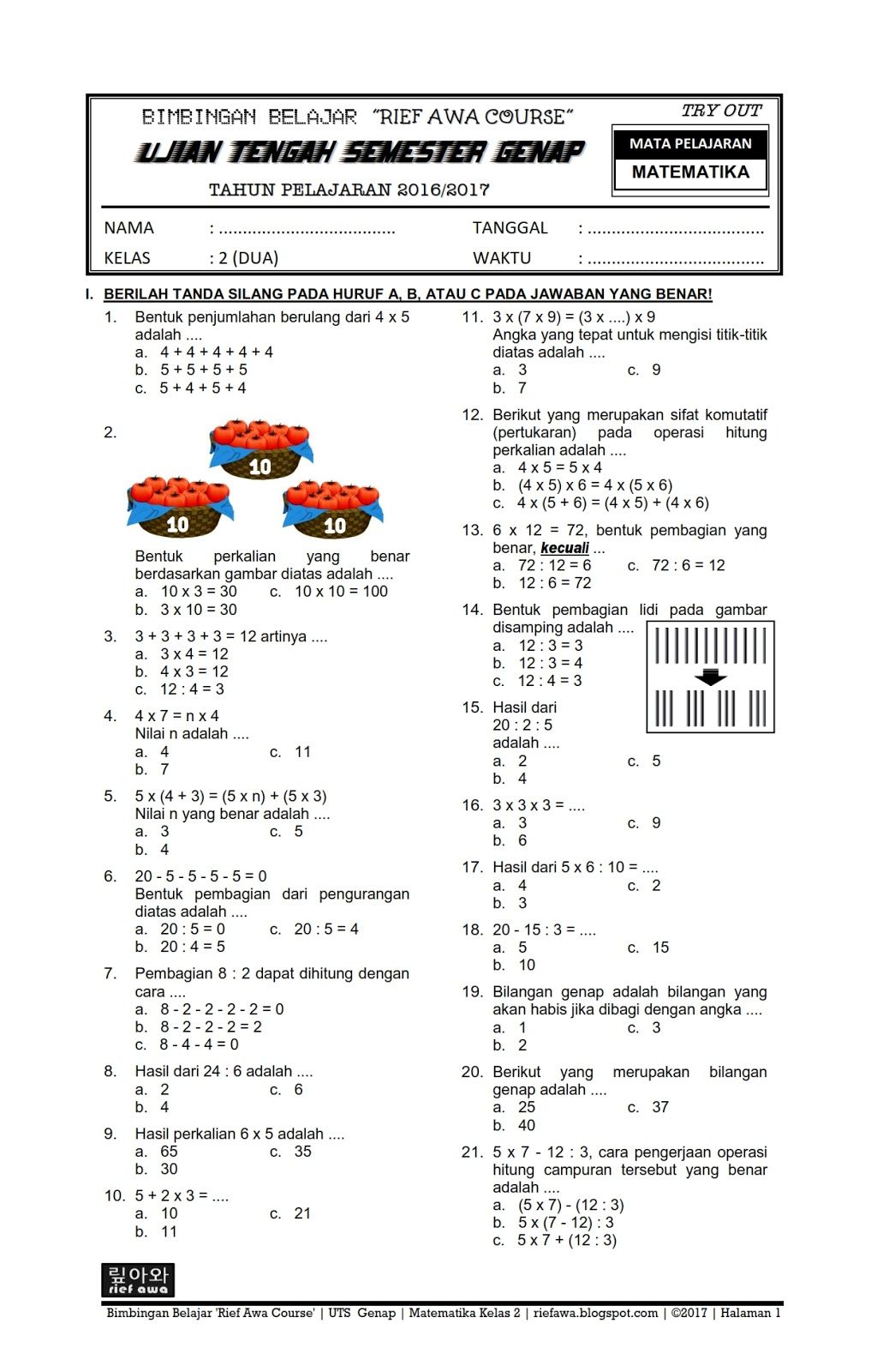 Mengukir Pemahaman Kisi-kisi Soal Matematika Kelas 2 Tema 1 Pembelajaran 4 Mengukir Pemahaman Kisi-kisi Soal Matematika Kelas 2 Tema 1 Pembelajaran 4