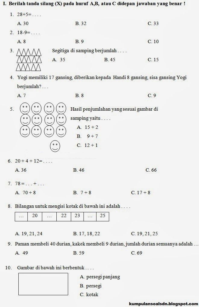 15 Rahasia Menguasai Contoh Soal Matematika Tema 1 Sampai 4 SD Kelas 1 Agar Cepat Pintar