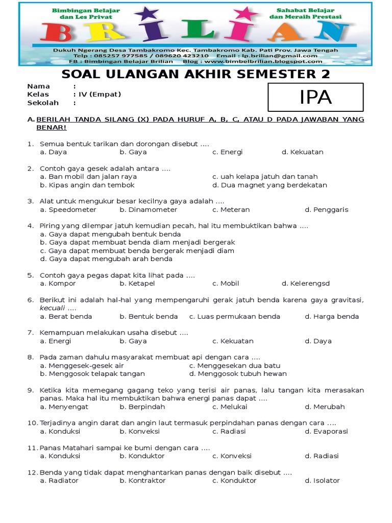 3 Fakta Mengejutkan dari Contoh Soal PAS Kelas 4 IPA Semester 2 yang Sering Salah Dijawab