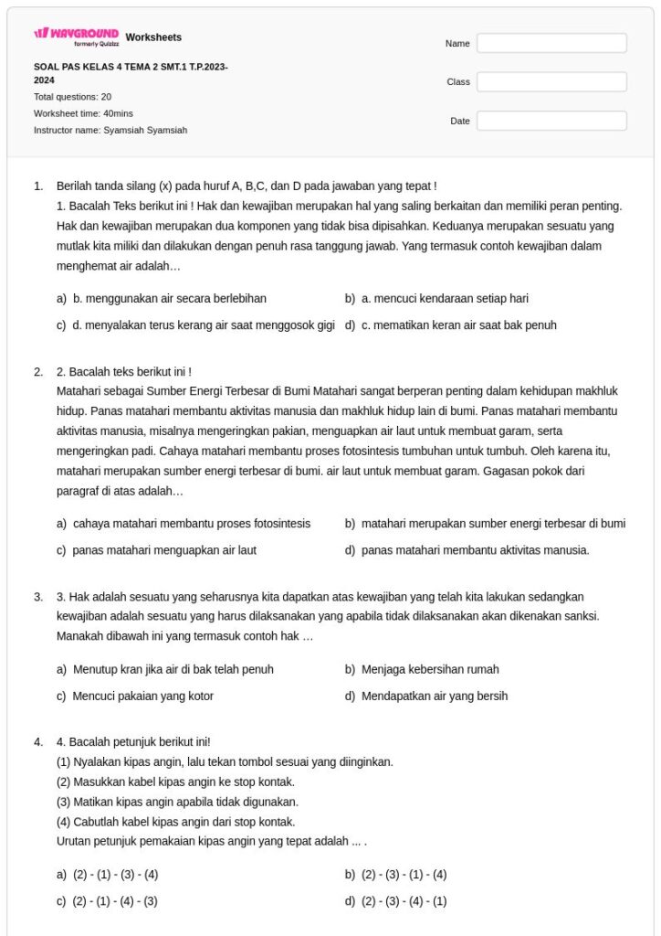 3 Fakta Penting Contoh Soal PAS Kelas 4 Tema 7 yang Wajib Diketahui Sebelum Ujian 3 Fakta Penting Contoh Soal PAS Kelas 4 Tema 7 yang Wajib Diketahui Sebelum Ujian