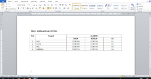 CARA BIKIN TABEL DI MICROSOFT WORD
