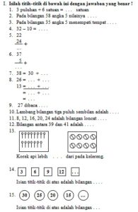Asah Kemampuan Anak Contoh Soal UKK Matematika Kelas 1 SD Semester 2