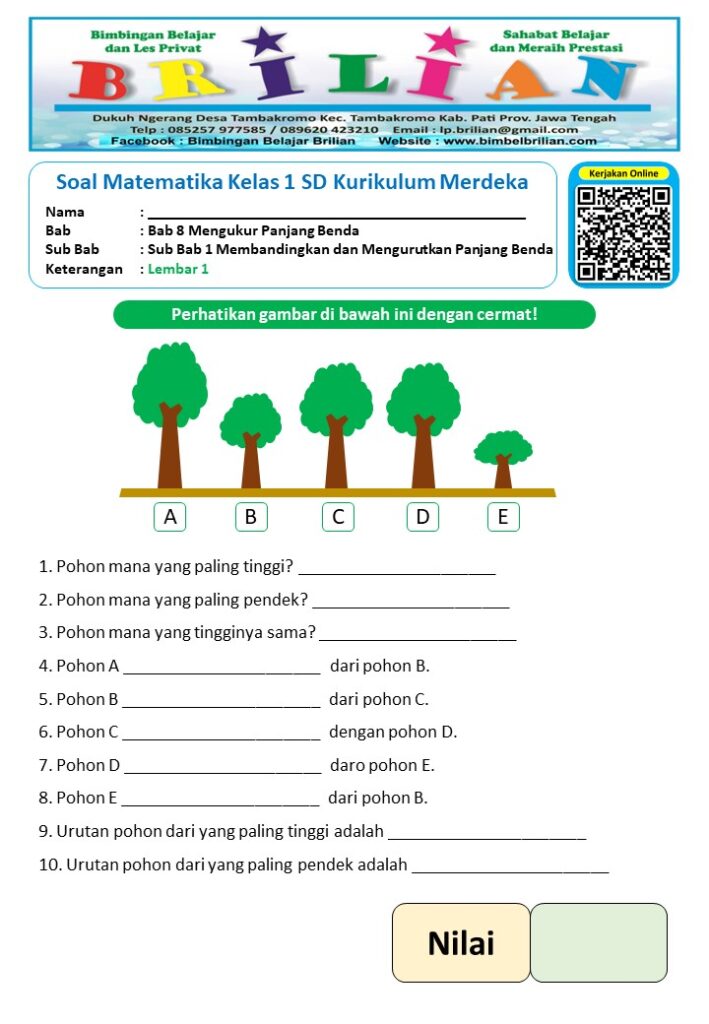 5 Contoh Soal Pengukuran Kelas 1 SD yang Wajib Dikuasai Orang Tua dan Siswa 5 Contoh Soal Pengukuran Kelas 1 SD yang Wajib Dikuasai Orang Tua dan Siswa