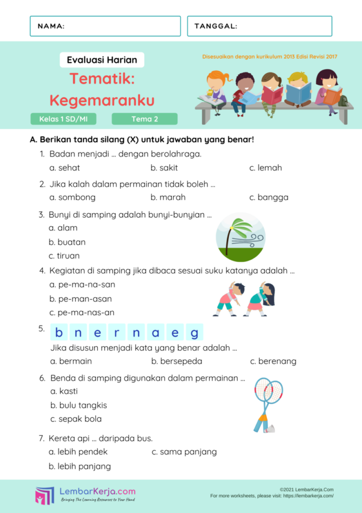 5 Contoh Soal Tematik Tema 7 Kelas 1 yang Wajib Dikuasai Sebelum Ulangan 5 Contoh Soal Tematik Tema 7 Kelas 1 yang Wajib Dikuasai Sebelum Ulangan