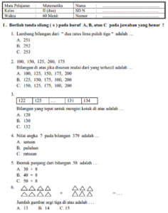 Kumpulan Contoh Soal Uas Matematika Kelas 4 Semester 1 Kurikulum 2013