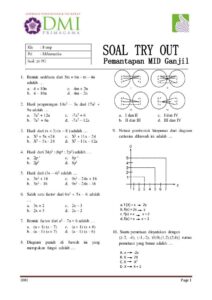 Contoh Soal Matematika Kelas 8 Semester 2