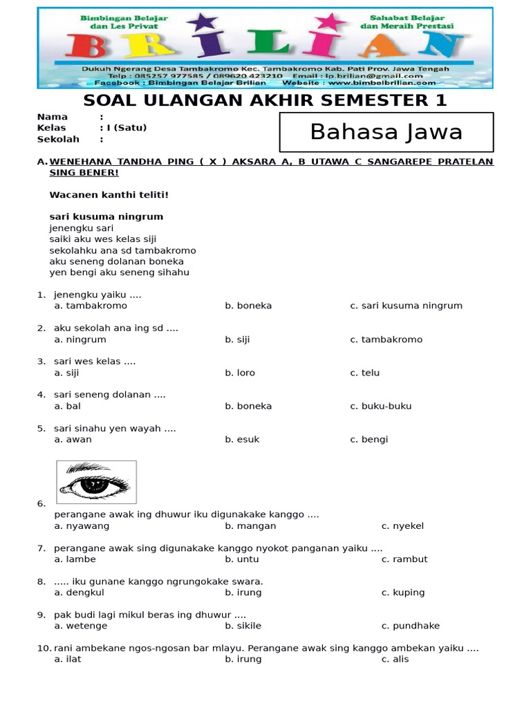 5 Fakta Penting Soal UTS Bahasa Jawa Kelas 7 Semester 1 Kurikulum 2013 yang Wajib Tahu 5 Fakta Penting Soal UTS Bahasa Jawa Kelas 7 Semester 1 Kurikulum 2013 yang Wajib Tahu