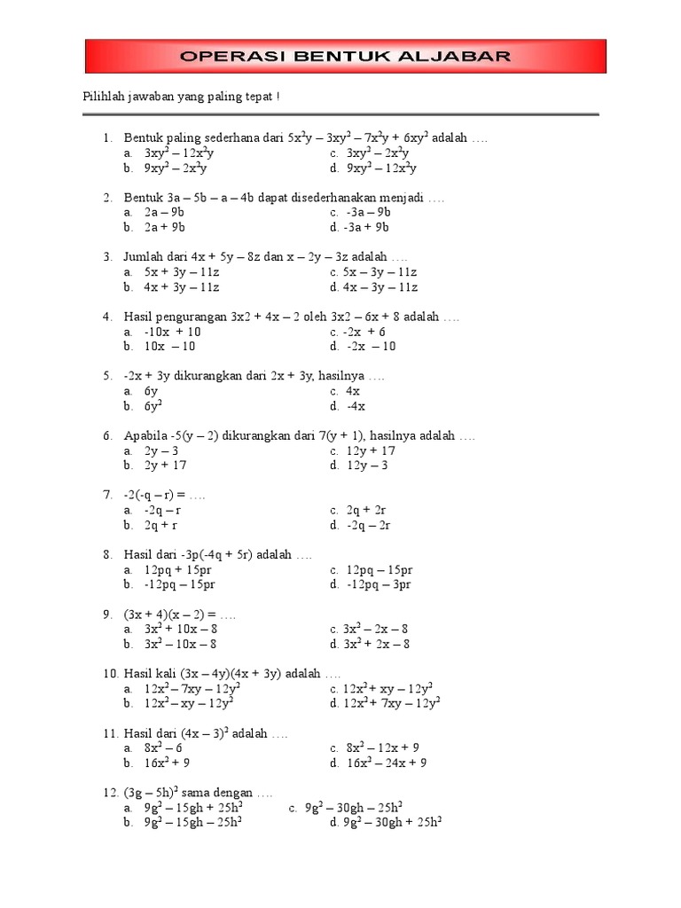 7 Contoh Soal Matematika Kelas 7 Semester 1 yang Sering Muncul di Ujian Akhir 2026