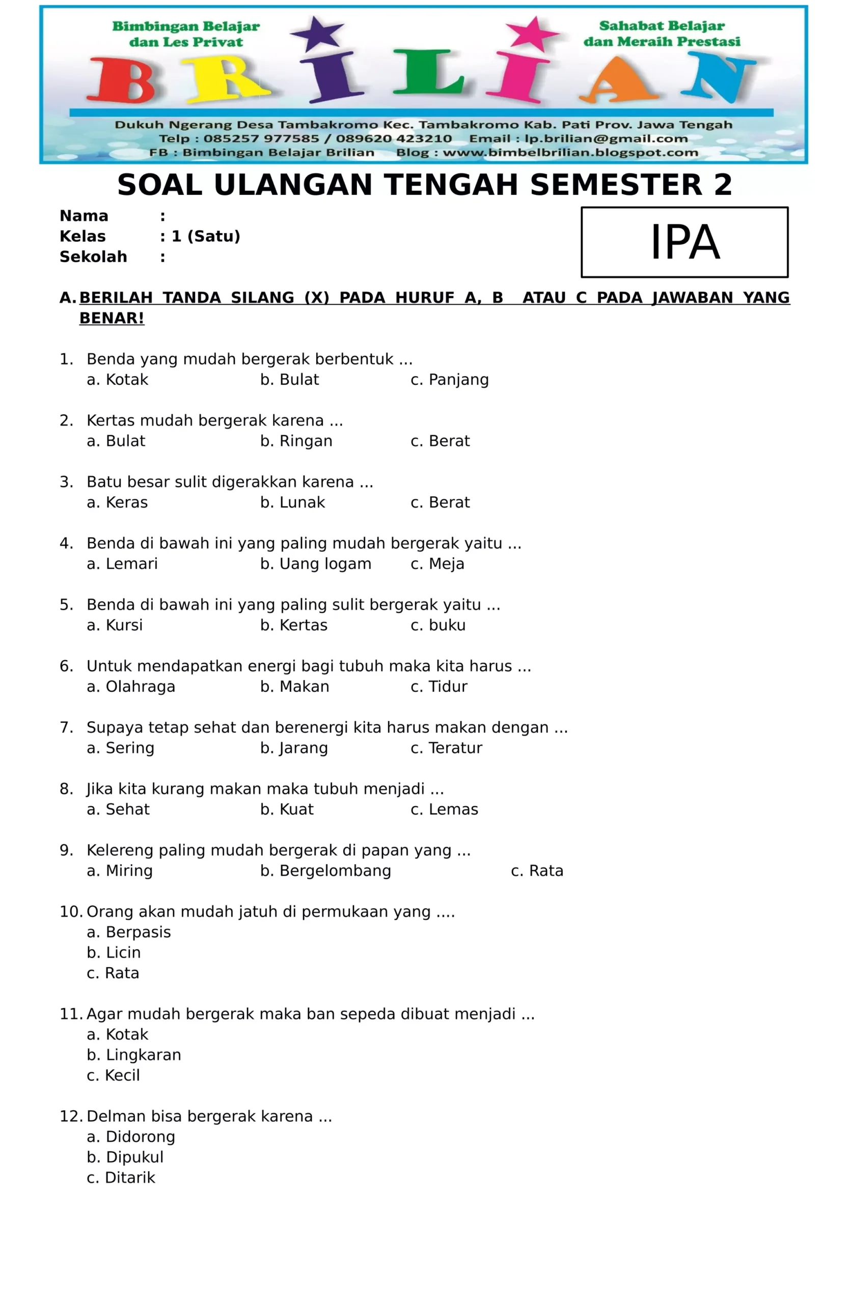 7 Contoh Soal SD Kelas 1 IPA Ternyata Semudah Ini Bikin Anak Jago Sains 7 Contoh Soal SD Kelas 1 IPA Ternyata Semudah Ini Bikin Anak Jago Sains