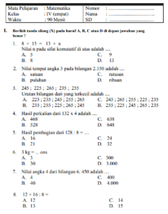 Contoh Soal Ujian Sementer 1 Matematika Kelas 8 Doc - Kita Belajar