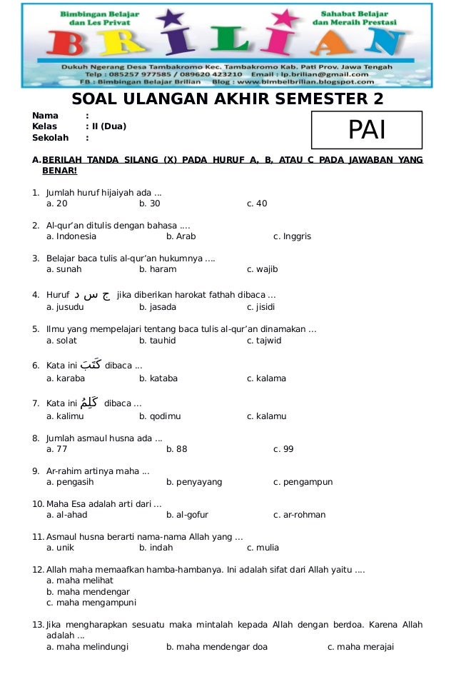 Akhirnya Tersedia 7 Contoh Soal PAS Gasal Tema 4 Kelas 2 yang Wajib Diketahui Akhirnya Tersedia 7 Contoh Soal PAS Gasal Tema 4 Kelas 2 yang Wajib Diketahui