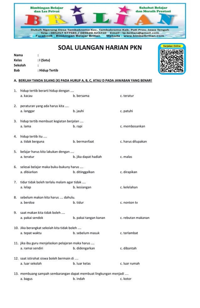 Akhirnya Tersedia! Download Kisi Kisi Soal PKN Kelas 6 Semester 1 Siap Cetak untuk Belajar Akhirnya Tersedia! Download Kisi Kisi Soal PKN Kelas 6 Semester 1 Siap Cetak untuk Belajar