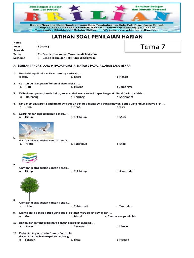 Contoh Soal SD Kelas 1 dari Buku Tema 7 yang Ternyata Sering Muncul di Ujian 2026 Contoh Soal SD Kelas 1 dari Buku Tema 7 yang Ternyata Sering Muncul di Ujian 2026