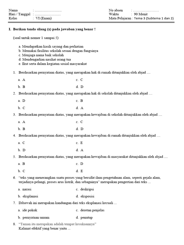 Ternyata Ini Rahasia Menjawab Soal Tema 3 Sub 1 Kelas 6 Dengan Sangat Mudah Ternyata Ini Rahasia Menjawab Soal Tema 3 Sub 1 Kelas 6 Dengan Sangat Mudah