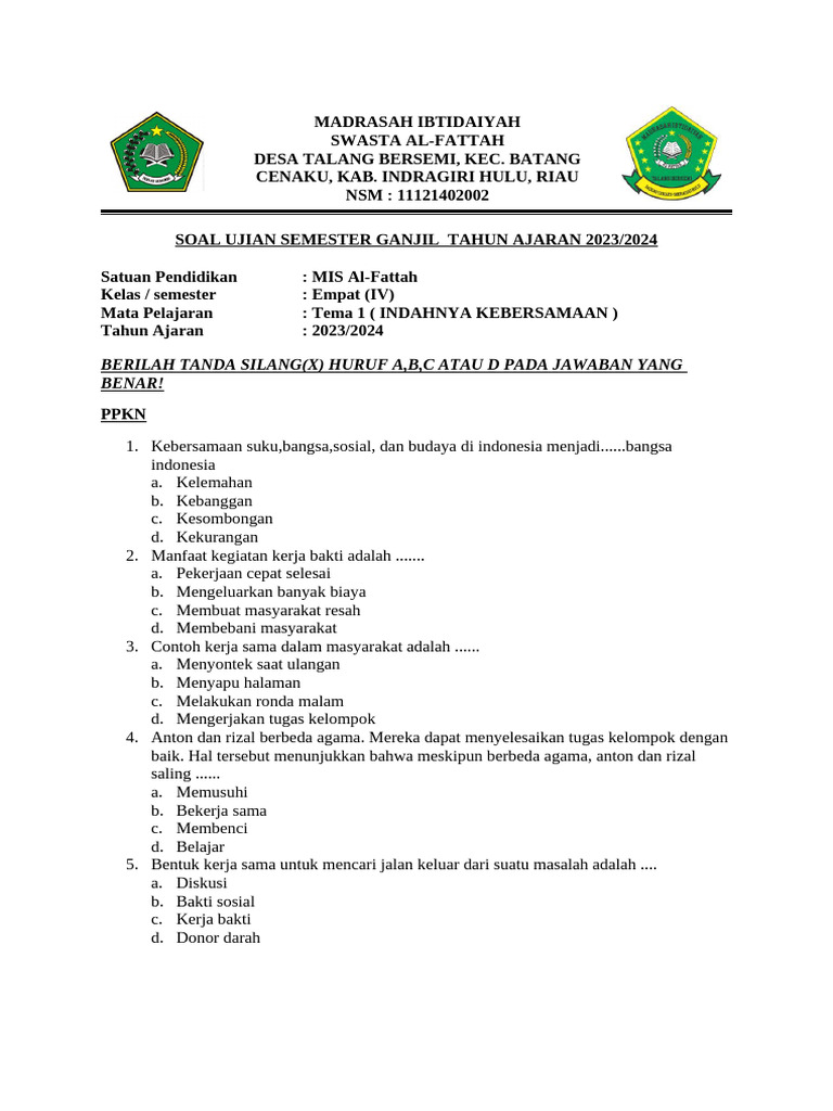 Wajib Tahu Rahasia Cara Mudah Menjawab Soal Tematik Kelas 4 Tema 1 Revisi 2017